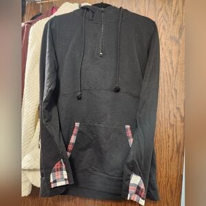 Quarter zip hoodie with thumb holes